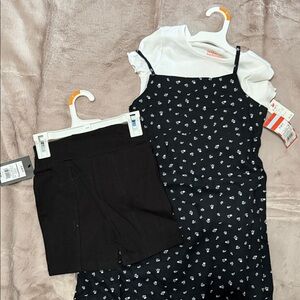 Cat & Jack Black and White Floral Dress Set